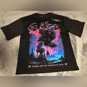 G WEST OVERSIZE  Black Graphic T-Shirt NEW SIZE M